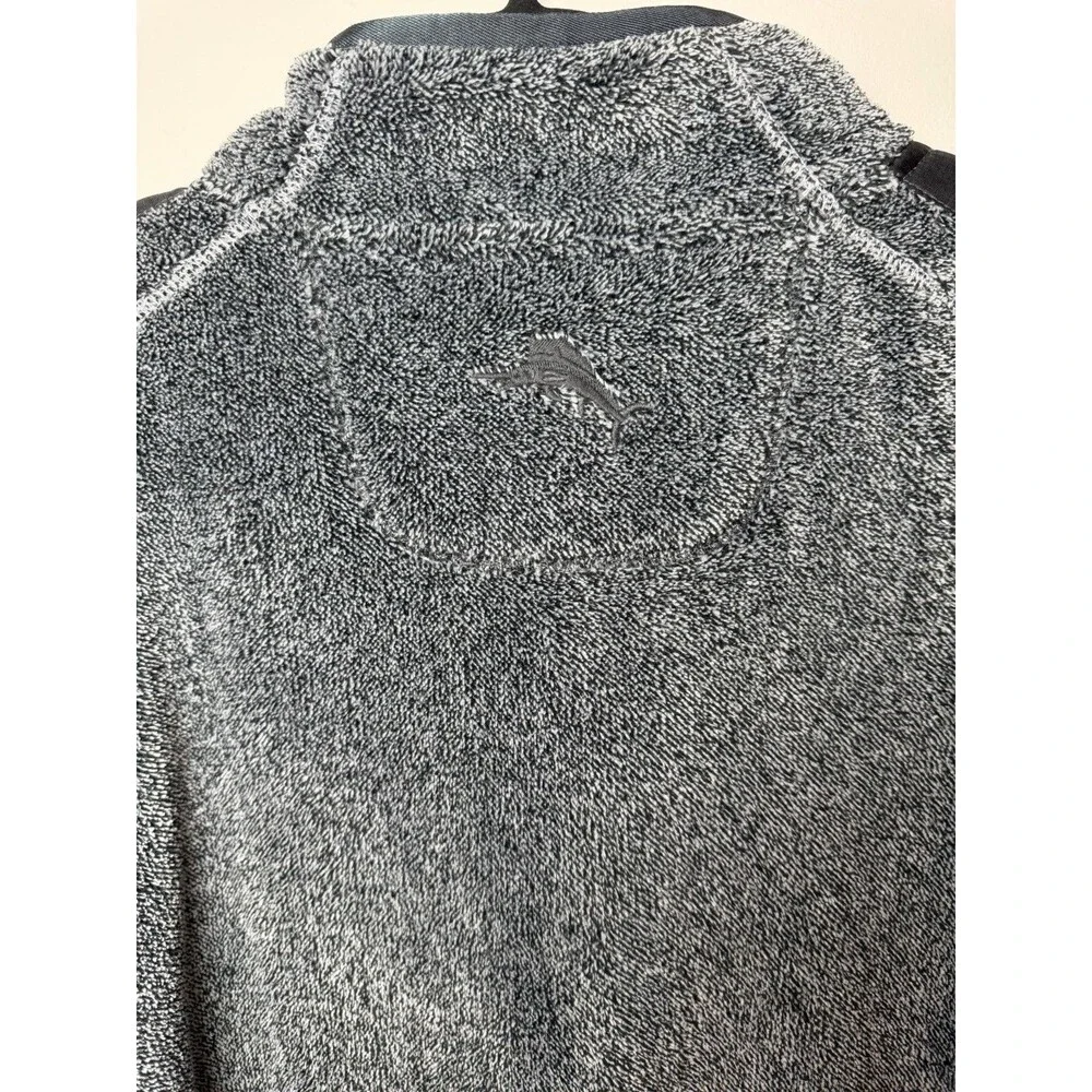 Tommy Bahama Cascade Cozy Fleece Half Zip Kanga Pocket. Mens XL Charcoal